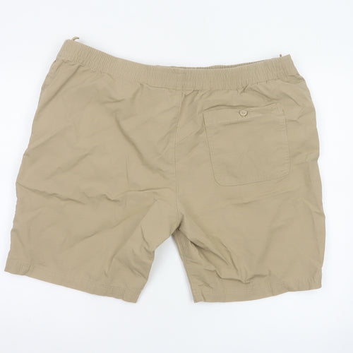 Marks and Spencer Men Beige 2XL Elastic Waist Stretch Shorts