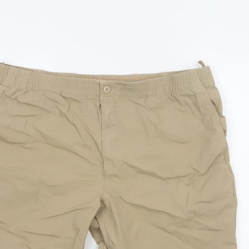 Marks and Spencer Men Beige 2XL Elastic Waist Stretch Shorts