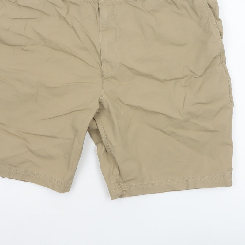 Marks and Spencer Men Beige 2XL Elastic Waist Stretch Shorts
