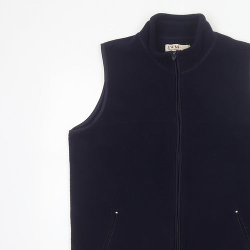EWM Women Blue 14/16 Fleece Bodywarmer Waistcoat Full Zip Pockets