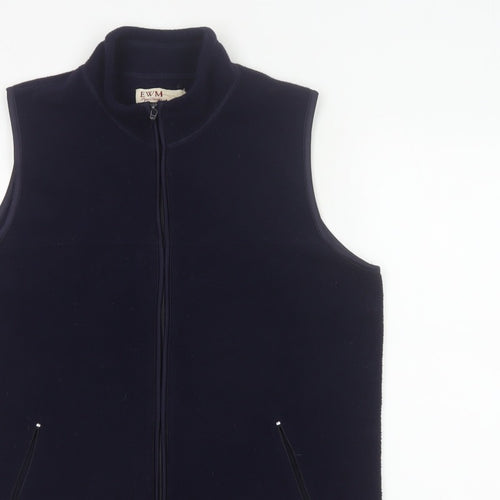 EWM Women Blue 14/16 Fleece Bodywarmer Waistcoat Full Zip Pockets
