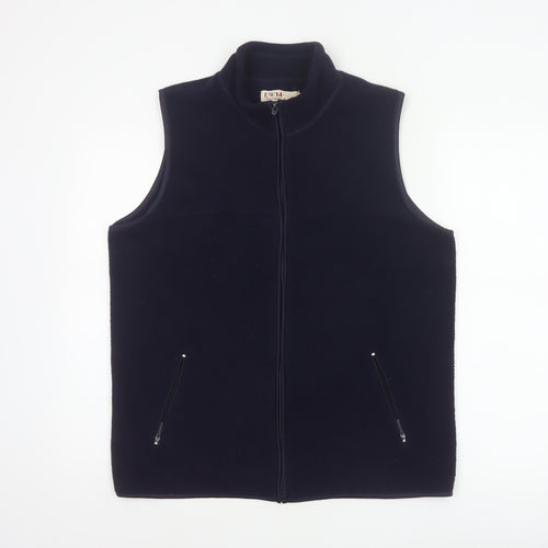 EWM Women Blue 14/16 Fleece Bodywarmer Waistcoat Full Zip Pockets