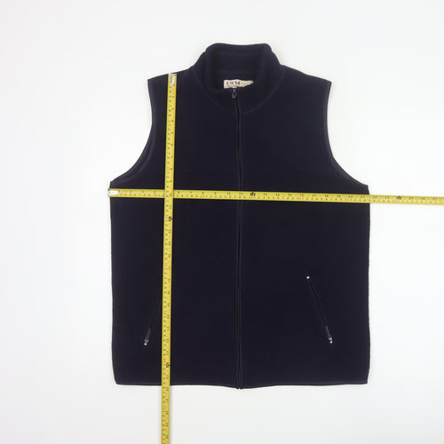 EWM Women Blue 14/16 Fleece Bodywarmer Waistcoat Full Zip Pockets