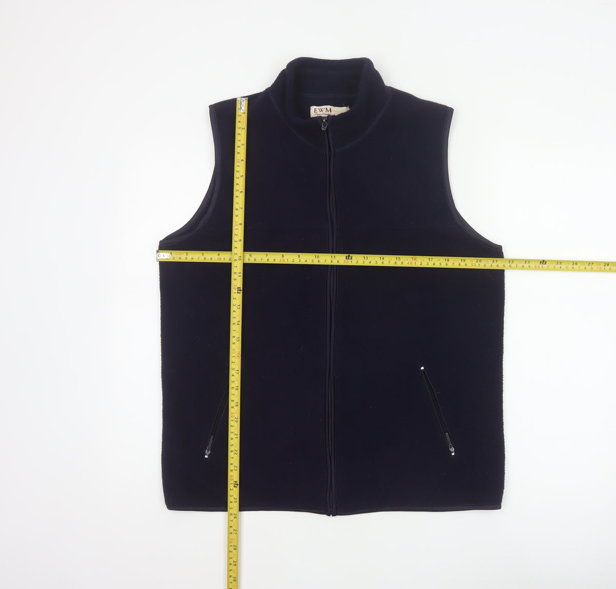 EWM Women Blue 14/16 Fleece Bodywarmer Waistcoat Full Zip Pockets