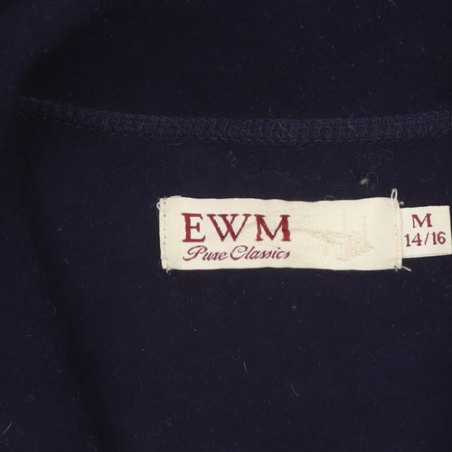 EWM Women Blue 14/16 Fleece Bodywarmer Waistcoat Full Zip Pockets