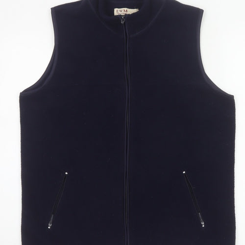 EWM Women Blue 14/16 Fleece Bodywarmer Waistcoat Full Zip Pockets