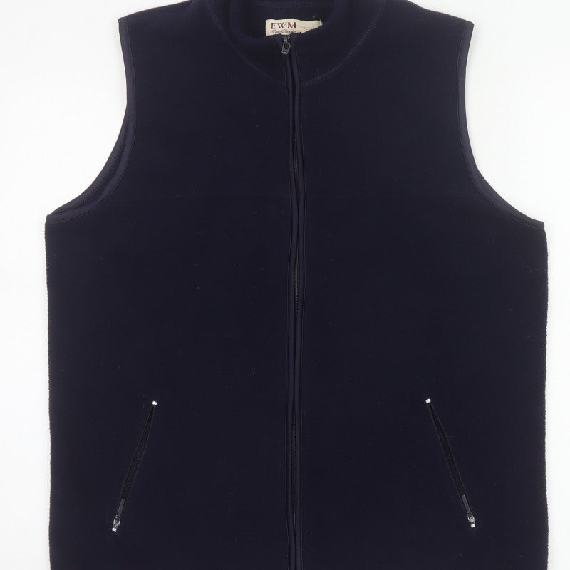 EWM Women Blue 14/16 Fleece Bodywarmer Waistcoat Full Zip Pockets