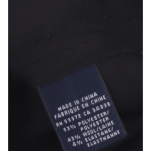 French Connection Women Black UK 8 Wool Blend Pencil Knee Skirt Slit