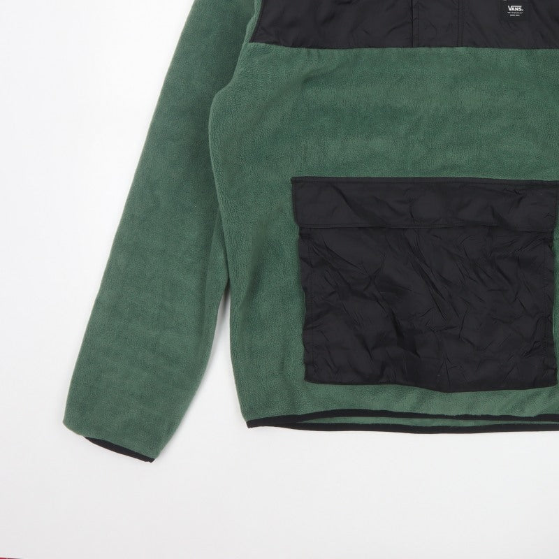 Additional view of Vans Men Green Small 1/4 Zip Fleece Pullover Sweatshirt Logo Pockets