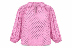 Marks and Spencer Women's Pink Size 20 Polka Dot Ruffle Tie Neck Blouse