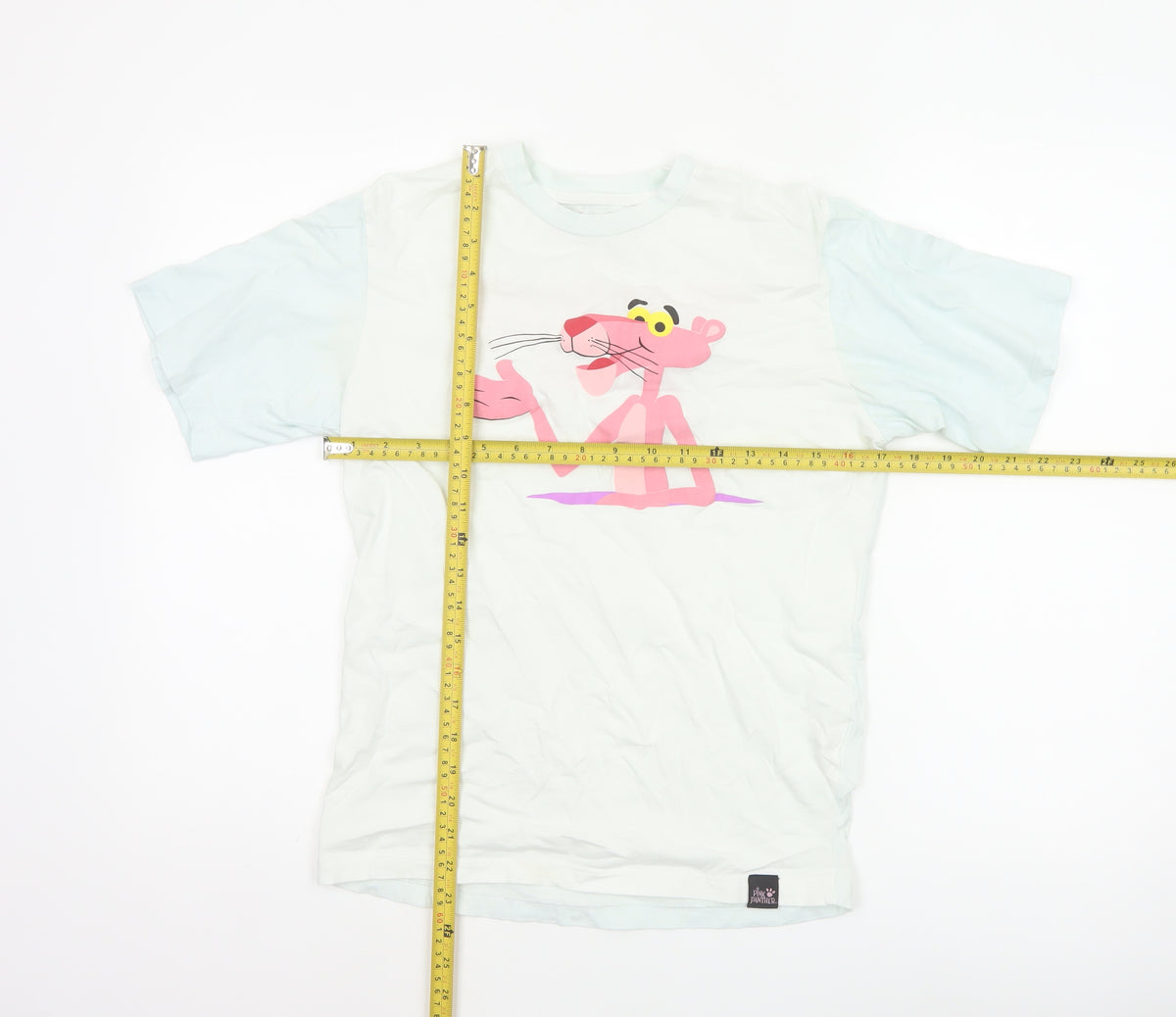 Pull&Bear Women’s White XS Pink Panther Cartoon Cotton T-Shirt