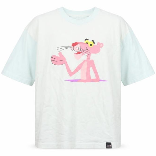 Pull&Bear Women’s White XS Pink Panther Cartoon Cotton T-Shirt
