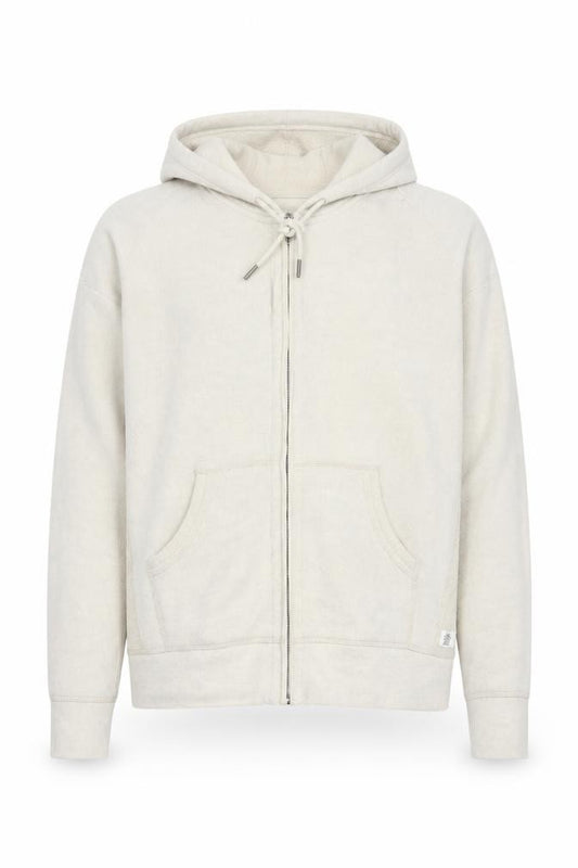 Fat Face Men's Ivory M Full Zip Hooded Fleece Hoodie Pockets