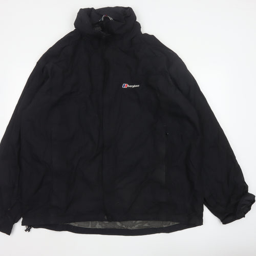 Berghaus Men's Black 3XL Hooded Nylon Waterproof Rain Jacket