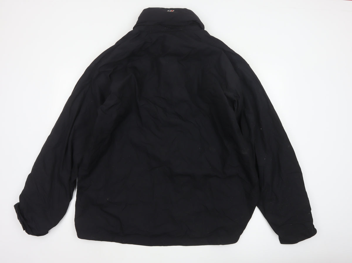 Berghaus Men's Black 3XL Hooded Nylon Waterproof Rain Jacket