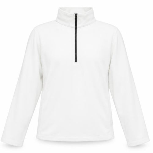 Lands' End Women's White L Pullover 1/4 Zip Fleece Sweatshirt