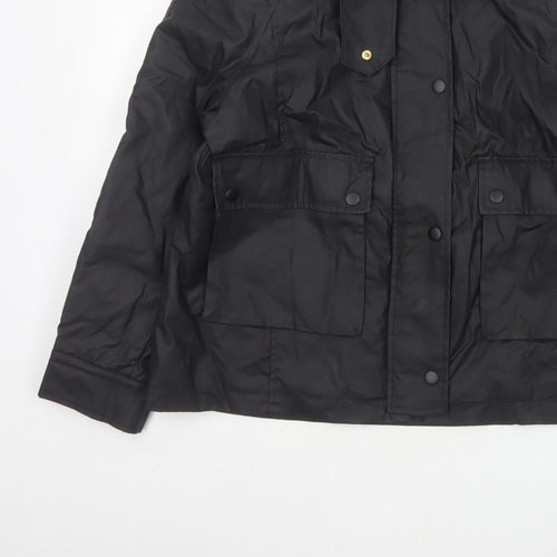 H&M Women's Black UK 12 Basic Padded Collared Utility Jacket