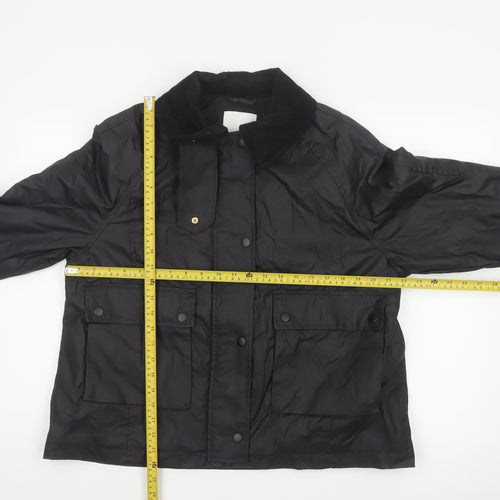 H&M Women's Black UK 12 Basic Padded Collared Utility Jacket
