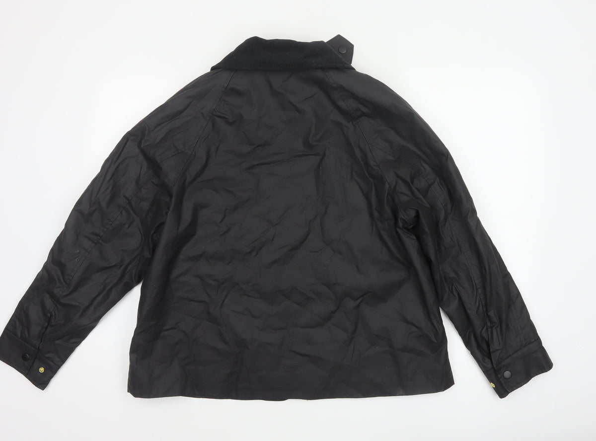 H&M Women's Black UK 12 Basic Padded Collared Utility Jacket