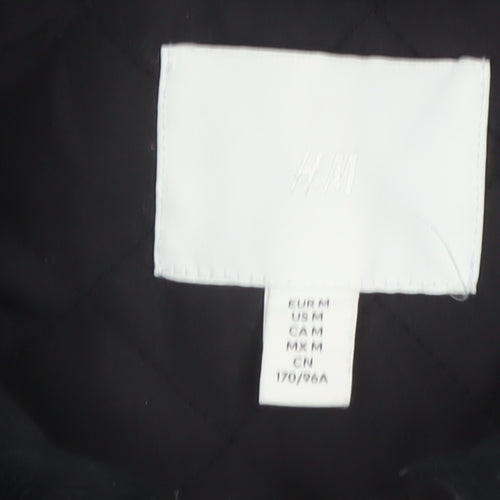 H&M Women's Black UK 12 Basic Padded Collared Utility Jacket