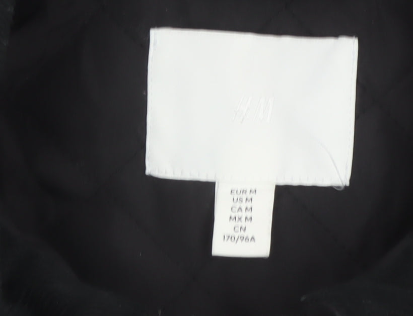 H&M Women's Black UK 12 Basic Padded Collared Utility Jacket