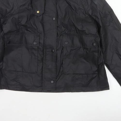 H&M Women's Black UK 12 Basic Padded Collared Utility Jacket