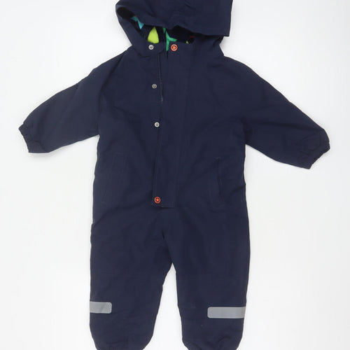 F&F Unisex Baby Navy 12-18 Months Hooded Padded Ski Snowsuit