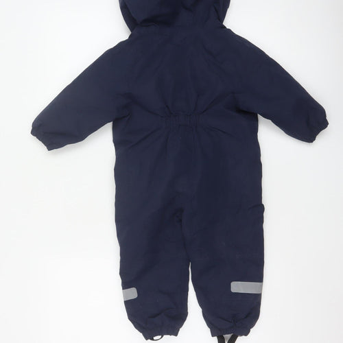 F&F Unisex Baby Navy 12-18 Months Hooded Padded Ski Snowsuit