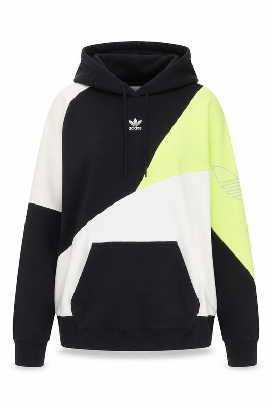 Front view of Adidas Originals Women’s Multicoloured UK 4 Colourblock Pullover Hoodie