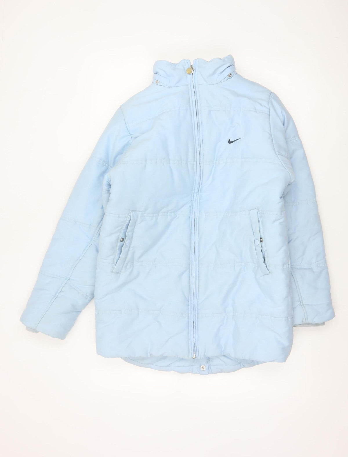 Nike Girls Blue 12-13 Years Puffer Coat Quilted Zip Jacket