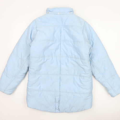 Nike Girls Blue 12-13 Years Puffer Coat Quilted Zip Jacket