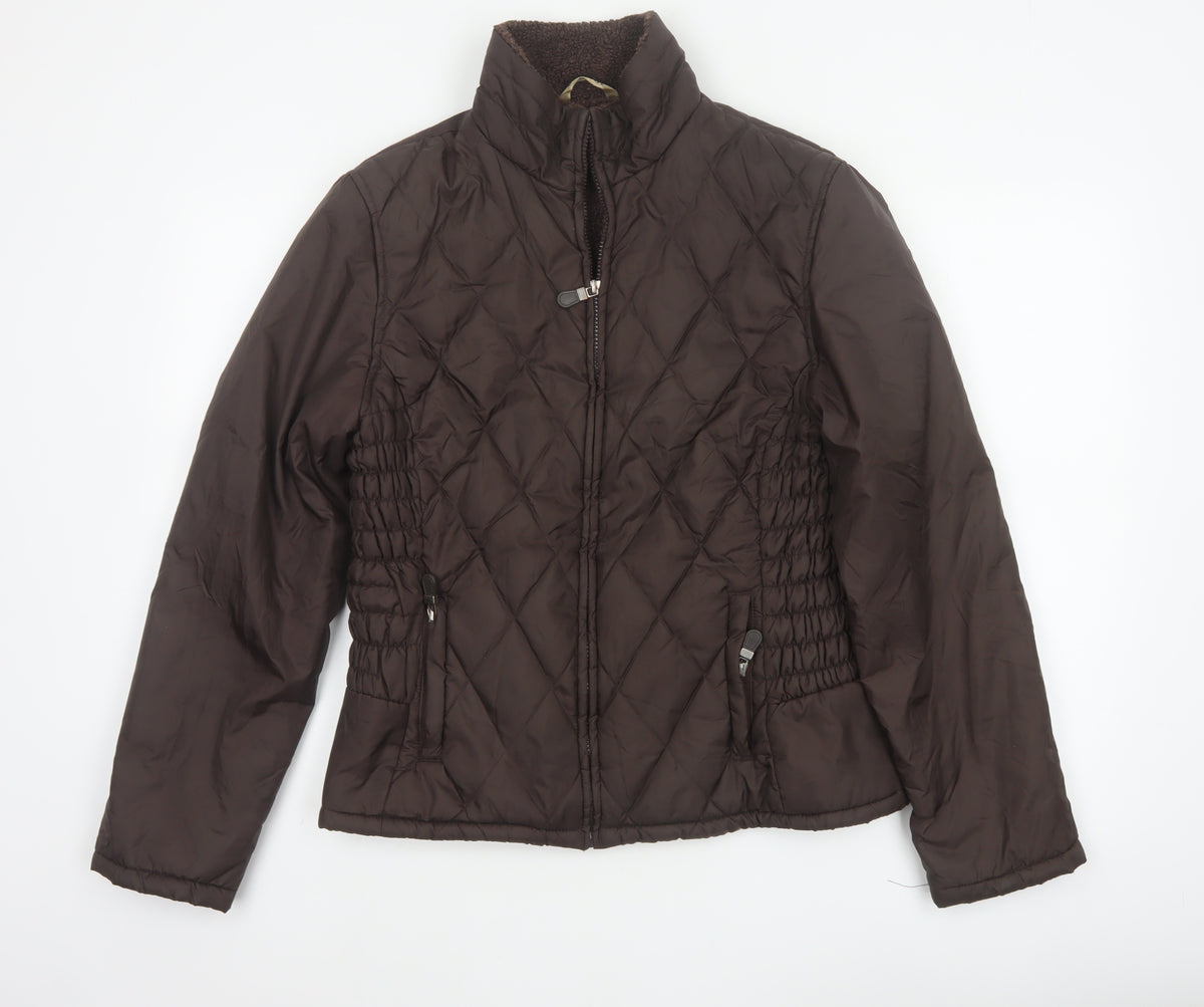 George Women’s Brown UK 12 Quilted Padded Zip Jacket