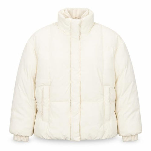 Primark Cares Women Ivory L Puffer Jacket Quilted Winter Full Zip