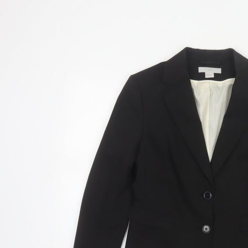 H&M Women’s Black UK 10 Tailored 2 Button Lined Blazer Jacket