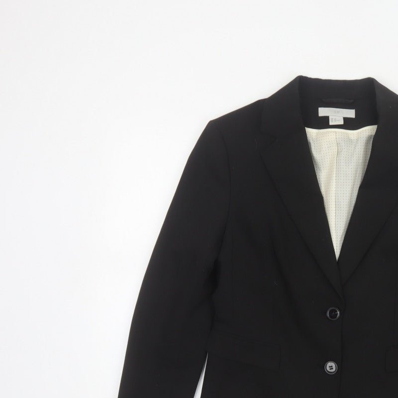 H&M Women’s Black UK 10 Tailored 2 Button Lined Blazer Jacket