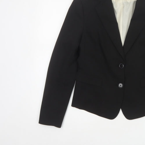 H&M Women’s Black UK 10 Tailored 2 Button Lined Blazer Jacket