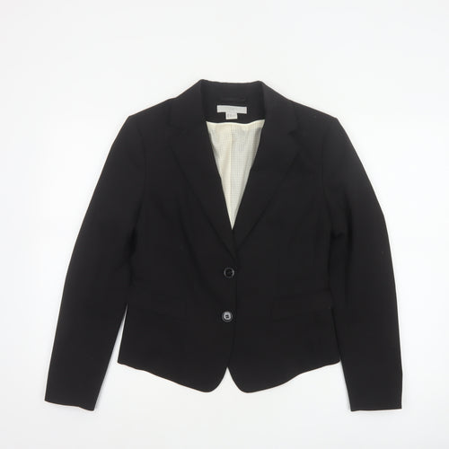 H&M Women’s Black UK 10 Tailored 2 Button Lined Blazer Jacket