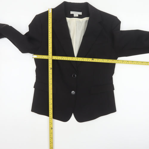H&M Women’s Black UK 10 Tailored 2 Button Lined Blazer Jacket