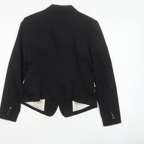 H&M Women’s Black UK 10 Tailored 2 Button Lined Blazer Jacket