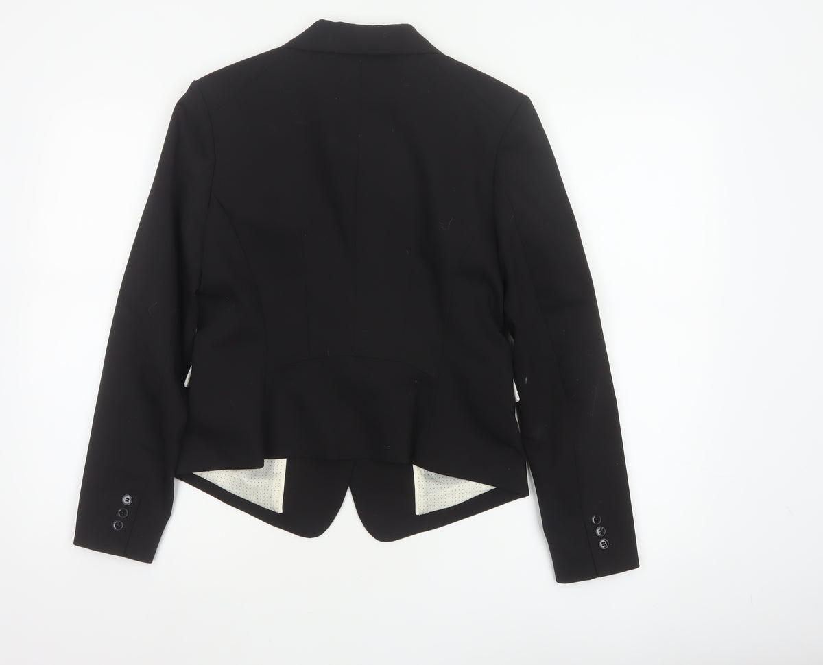 H&M Women’s Black UK 10 Tailored 2 Button Lined Blazer Jacket