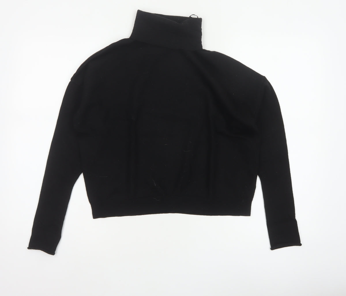 COS Women Black Wool Roll Neck Raglan Knit Pullover Jumper L