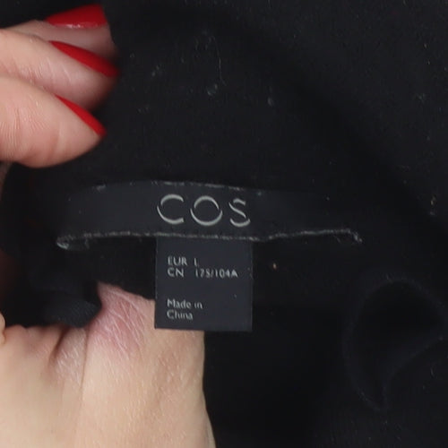 COS Women Black Wool Roll Neck Raglan Knit Pullover Jumper L