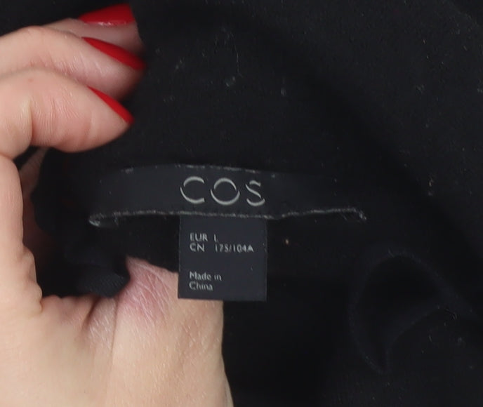 COS Women Black Wool Roll Neck Raglan Knit Pullover Jumper L
