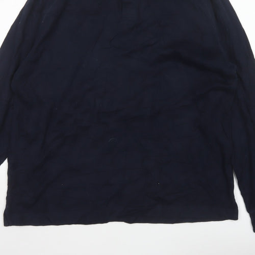 Marks & Spencer Men’s Navy M Long Sleeve Cotton Polo Denim Collar