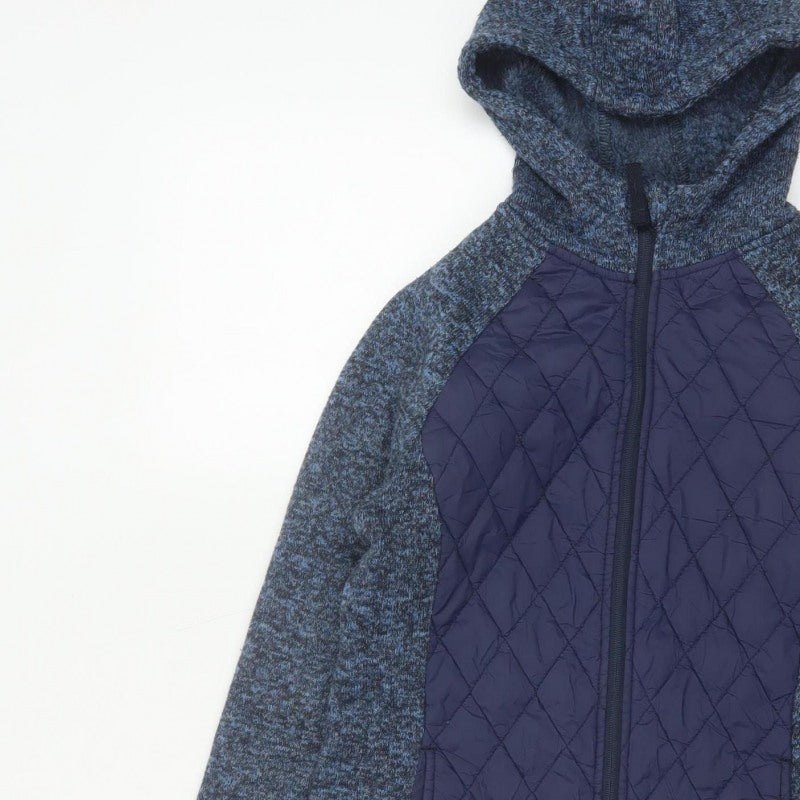 Mountain Warehouse Women Blue UK 10 Full Zip Hooded Quilted Hoodie