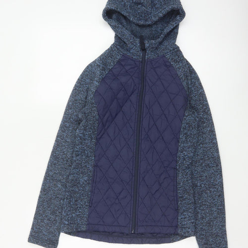Mountain Warehouse Women Blue UK 10 Full Zip Hooded Quilted Hoodie