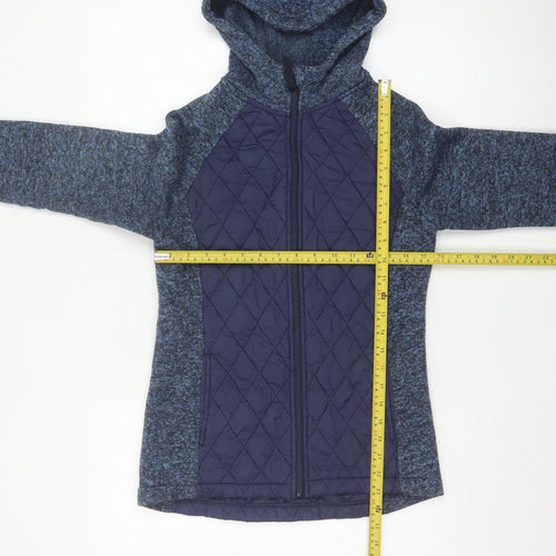 Mountain Warehouse Women Blue UK 10 Full Zip Hooded Quilted Hoodie