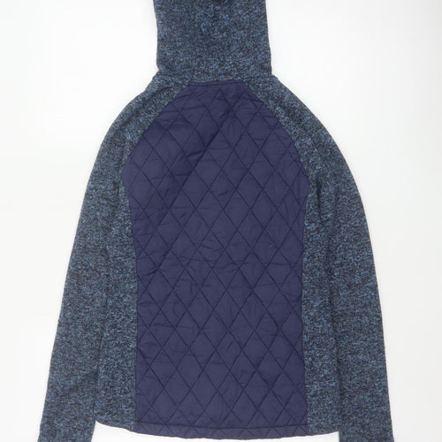 Mountain Warehouse Women Blue UK 10 Full Zip Hooded Quilted Hoodie