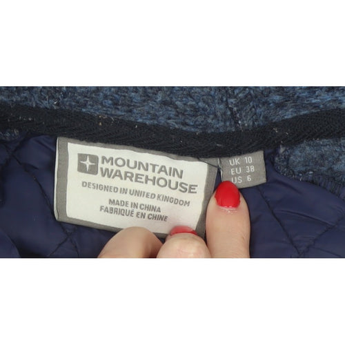 Mountain Warehouse Women Blue UK 10 Full Zip Hooded Quilted Hoodie
