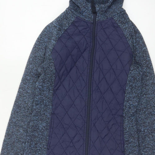 Mountain Warehouse Women Blue UK 10 Full Zip Hooded Quilted Hoodie